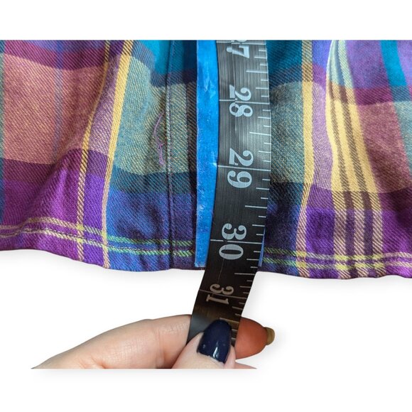 Chaps Vibrant Multicolor Plaid Button Front Long Sleeve Shirt Size 1X - Picture 13 of 13